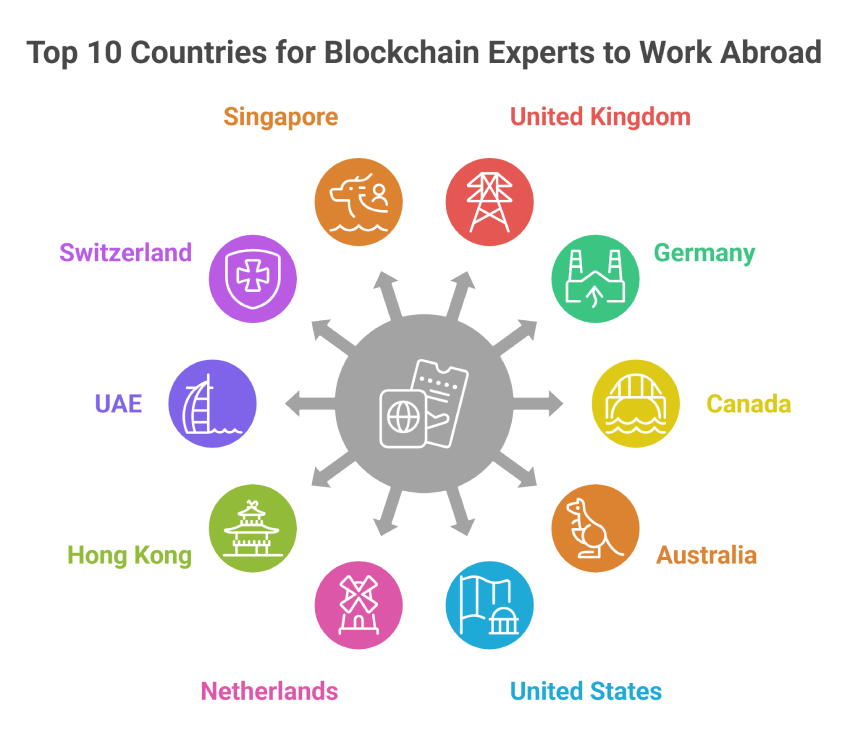 Top 10 Countries for Blockchain Experts to Work Abroad